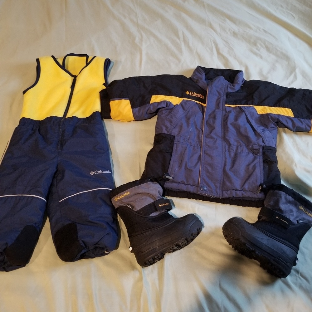 Lot Columbia toddler boy winter coat snowsuit boot